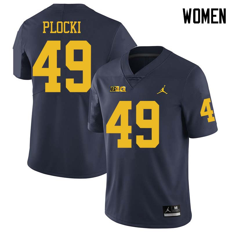 Jordan Brand Women #49 Tyler Plocki Michigan Wolverines College Football Jerseys Sale-Navy